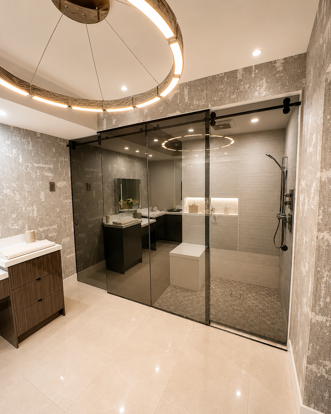 Custom glass shower enclosure by Architectural Glass and Design