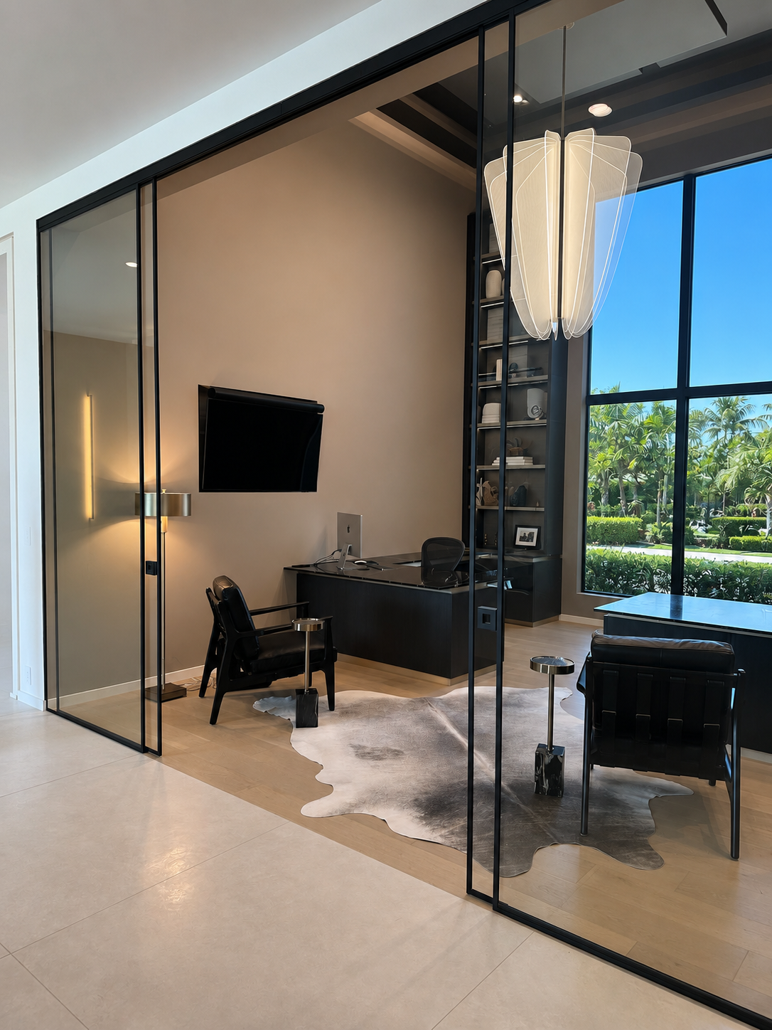 Custom specialty glass table installation by Architectural Glass and Design