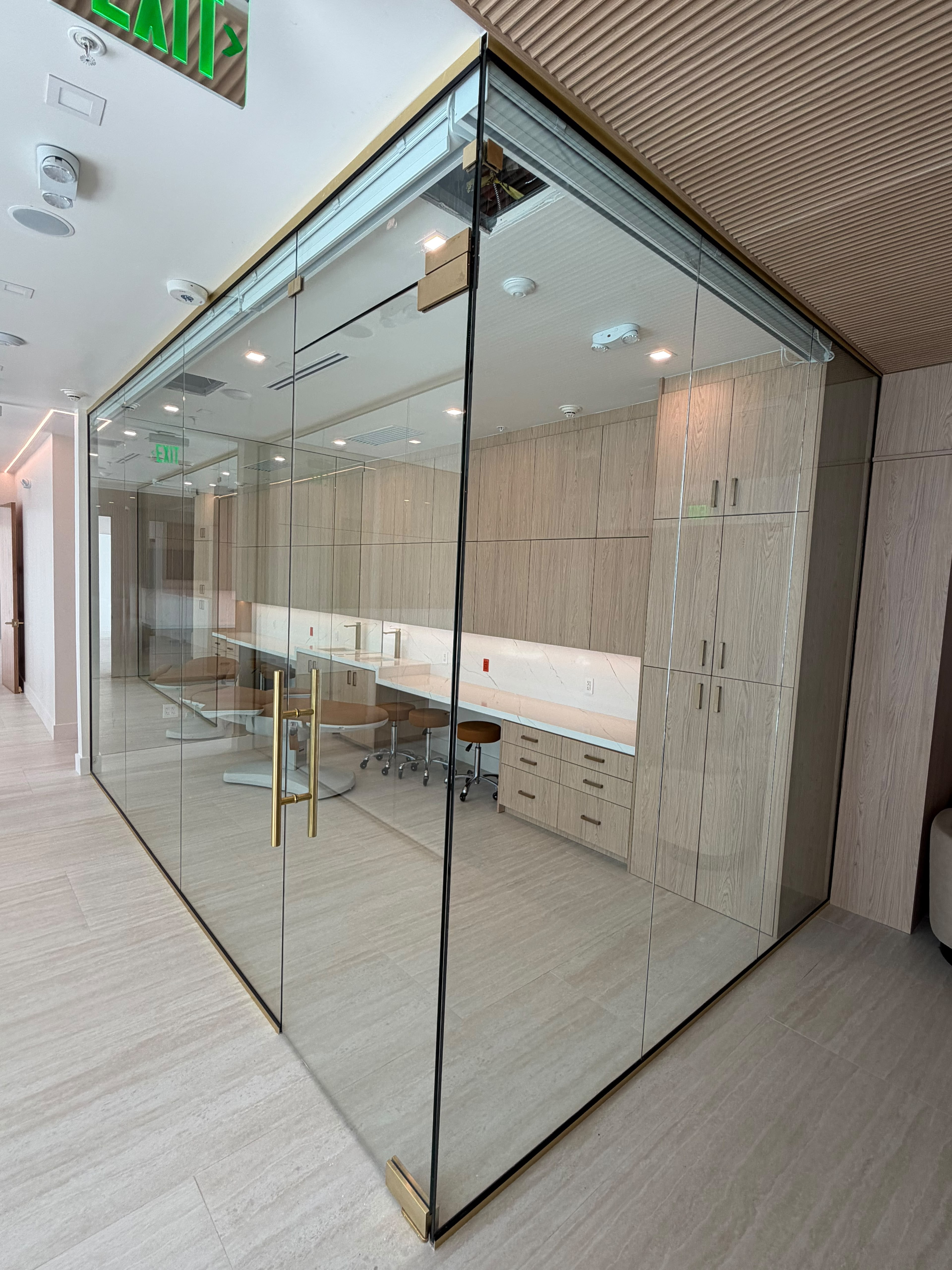 Custom glass doctor's medical records room