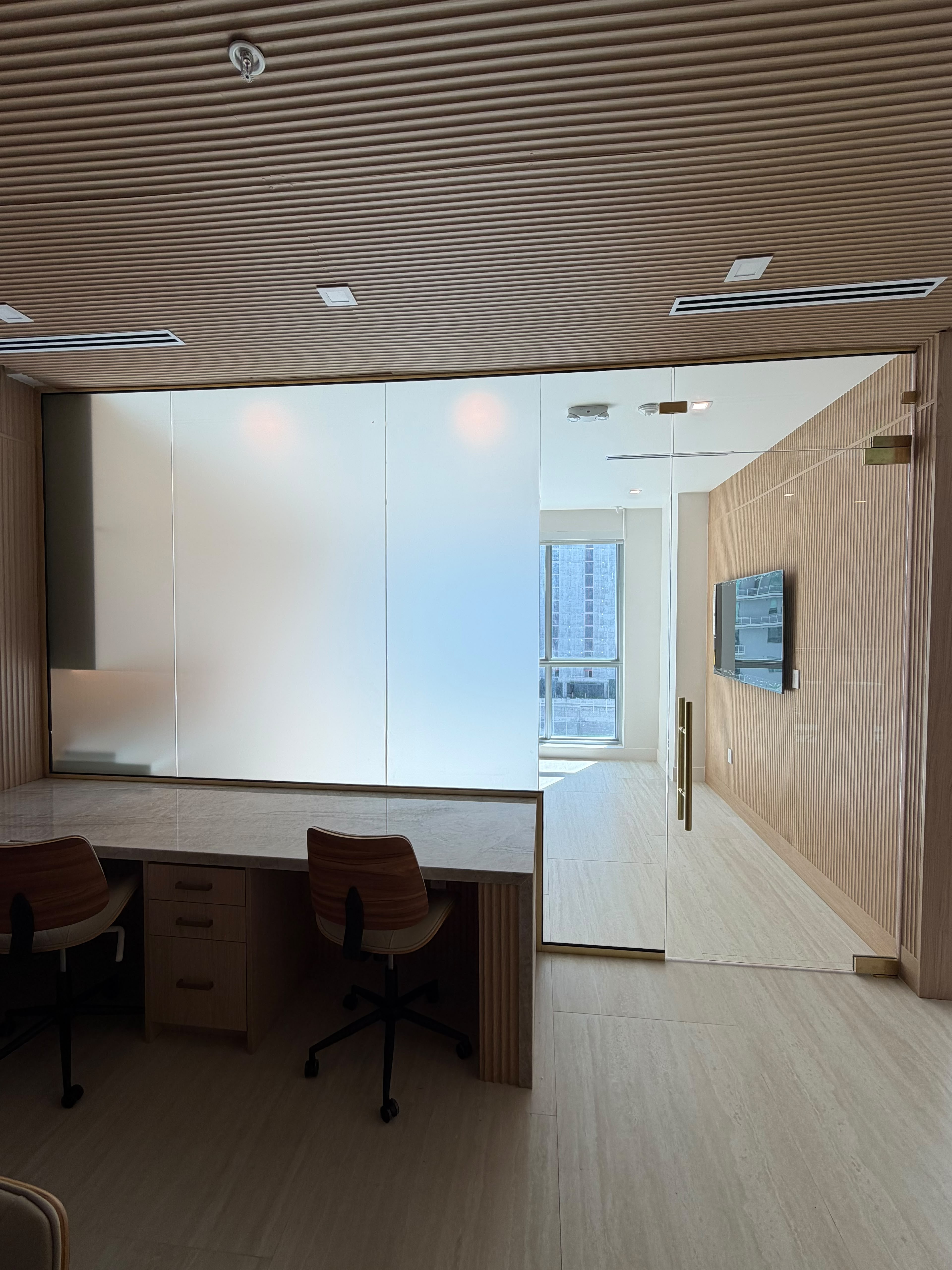 Custom glass doctor's reception office